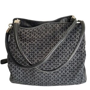 COACH Op Art Madison Phoebe  Jacquard & Leather Satchel Shoulder Bag 26281